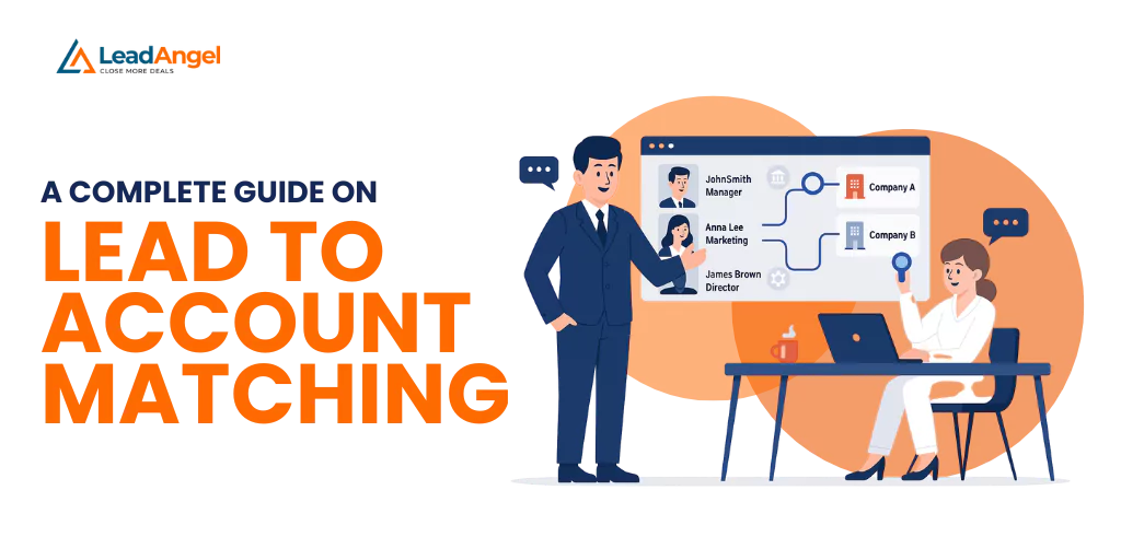 Visual showing how lead-to-account matching connects leads to existing CRM accounts
