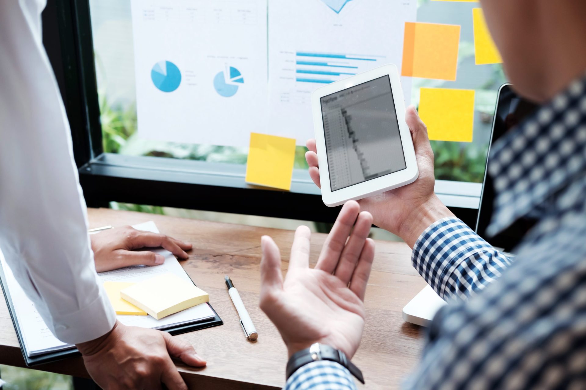 business people using software