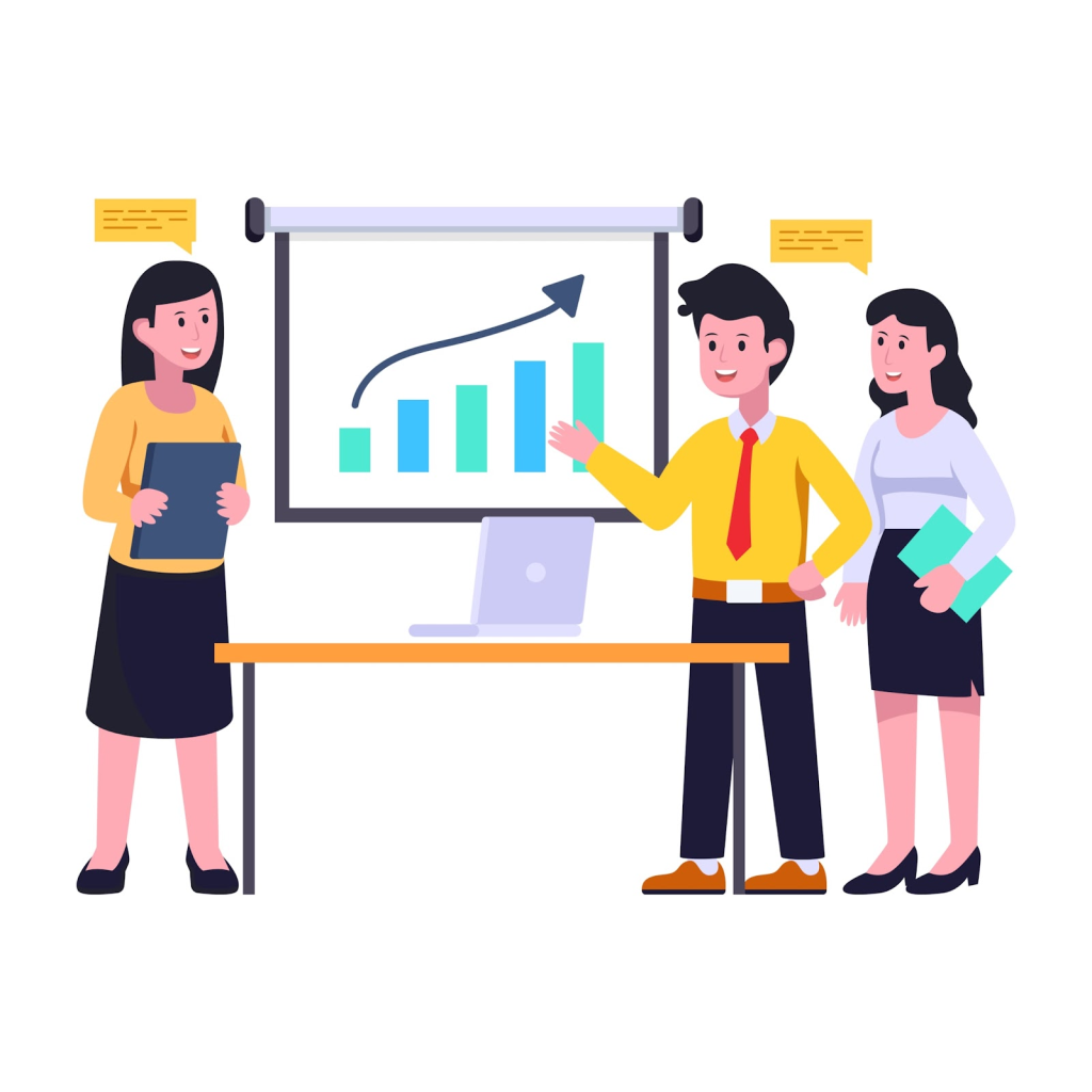 Illustration of a sales team